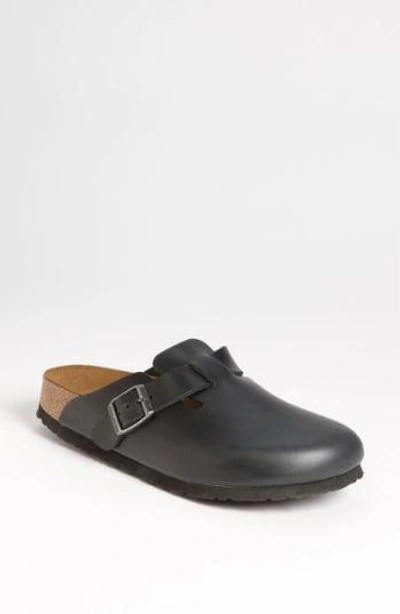 Shop Birkenstock 'boston' Soft Footbed Clog In Amalfi Black Leather