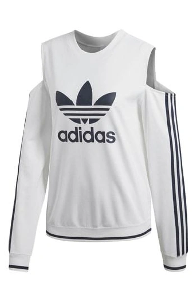 pas Mig selv Forstad Adidas Originals Women's Originals Cold Shoulder Cutout Sweatshirt, White |  ModeSens