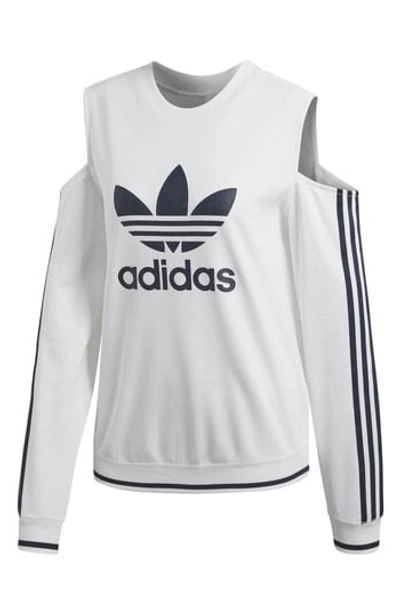 Adidas Originals Women's Originals Cold Shoulder Cutout Sweatshirt, White |  ModeSens