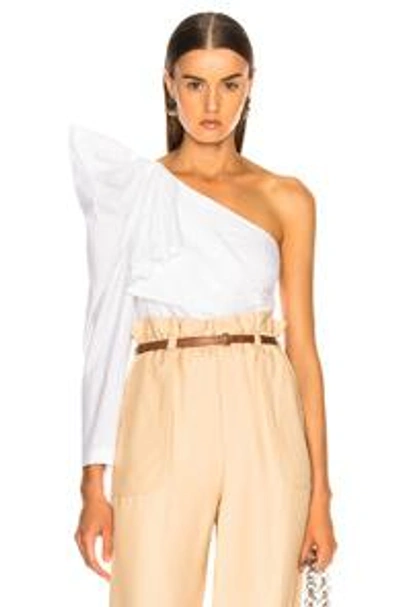 Shop Stella Mccartney Giada One Shoulder Shirt In White. In Pure White