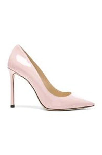 Shop Jimmy Choo Romy 100 Patent Leather Heels In Pink. In Rosewater