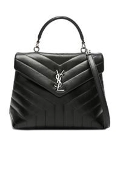 Shop Saint Laurent Monogramme Loulou Top Handle Bag In Black
