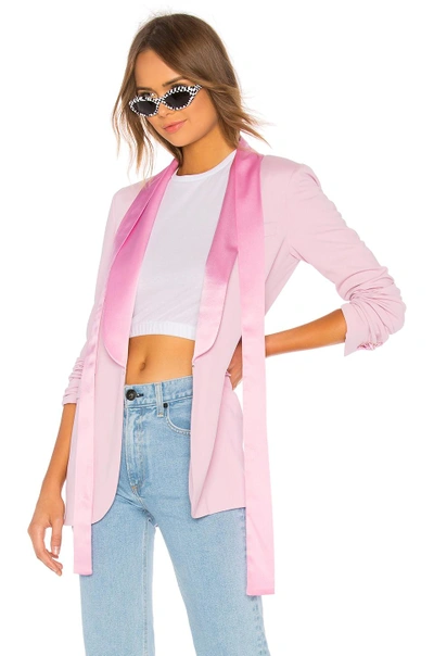 Shop Msgm Jersey Blazer In Pink