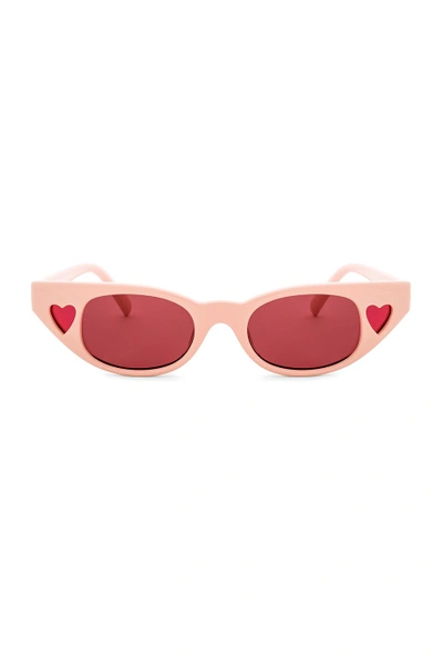 Shop Le Specs X Adam Selman The Heartbreaker In Pink. In Blush & Rose Mono