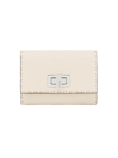 Shop Fendi Peekaboo Continental Wallet - Neutrals