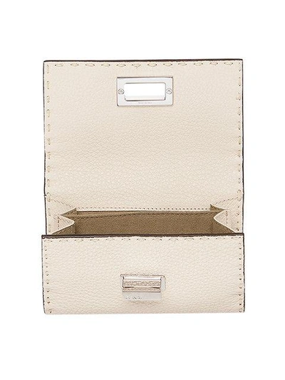 Shop Fendi Peekaboo Continental Wallet - Neutrals