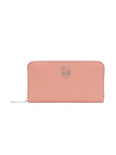 Shop Fendi Continental Zip Around Wallet In Pink