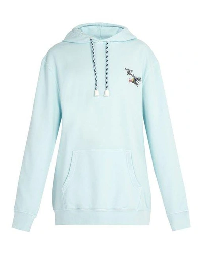 Rusland Rondsel Masaccio Burberry Men's Rainbow-embroidery Jersey Hoodie In Pearl Blue | ModeSens