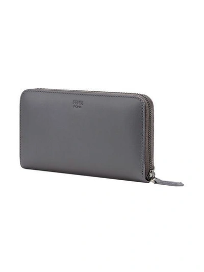 Shop Fendi Bag Bugs Zipped Wallet In Grey
