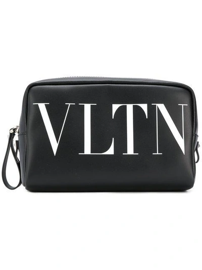 Shop Valentino Vltn Wash Bag In Black
