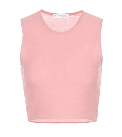 Shop Live The Process Crop Cotton And Cashmere Top In Pink