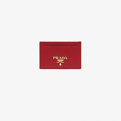 Shop Prada Kartenetui Mit Logo In Red