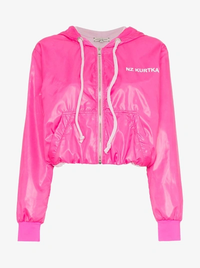 Shop Natasha Zinko Pink Nylon Zip Front Jacket In Pink/purple