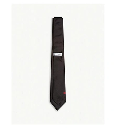 Shop Givenchy Stripe And Star Solid Silk Tie In Black Red