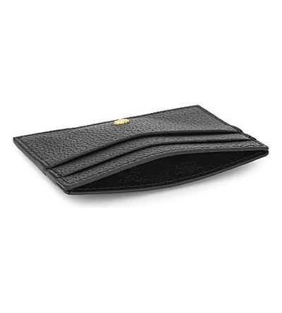 Shop Versace Mini Medusa Grained Leather Card Holder In Black Gold
