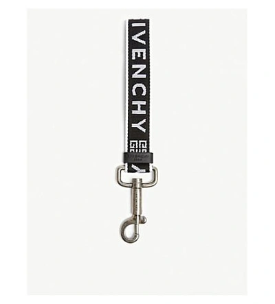 Shop Givenchy Obsedia Keyring Strap In Black White