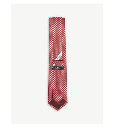 Shop Ferragamo Ladybird Print Silk Tie In Red