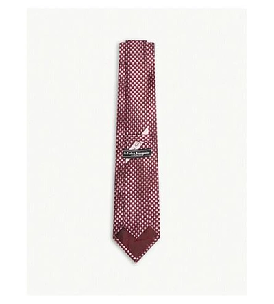 Shop Ferragamo Ladybird Print Silk Tie In Plum