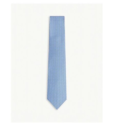 Shop Ferragamo Ladybird Print Silk Tie In Light Blue