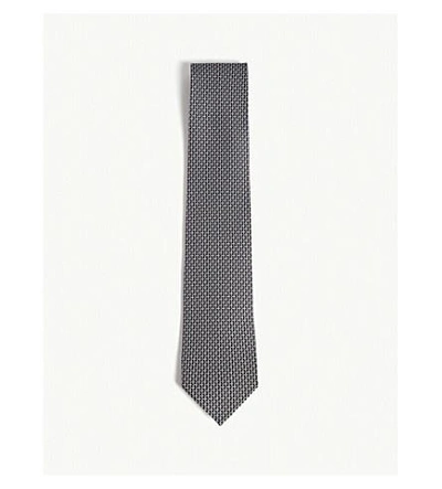 Shop Ferragamo 3d Gancio Silk Tie In Black