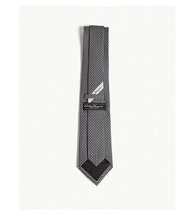 Shop Ferragamo 3d Gancio Silk Tie In Black