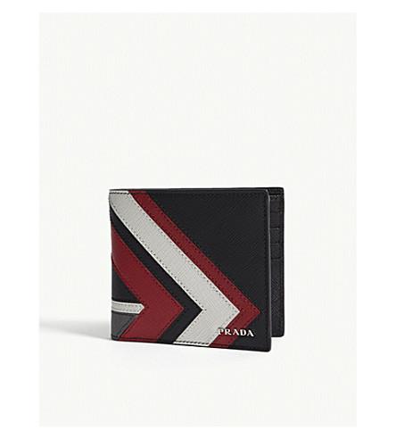 prada black and red wallet