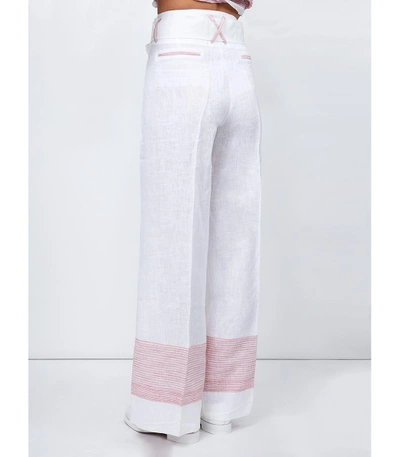 Shop Gül Hürgel High-waisted Wide Leg Trousers In White