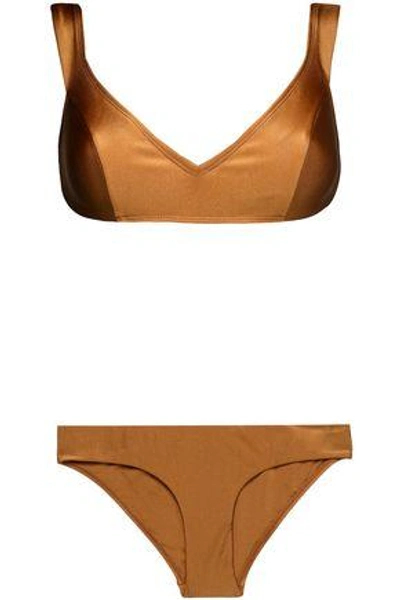 Shop Zimmermann Woman Metallic Bikini Bronze