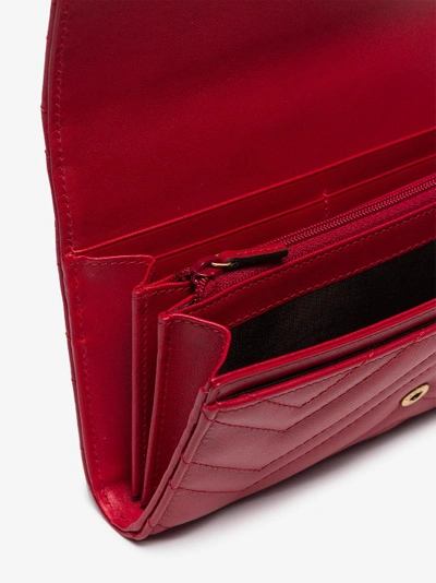 Shop Gucci Red Marmont Quilted Leather Wallet