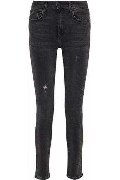 Shop Vince Woman Mid-rise Skinny Jeans Black