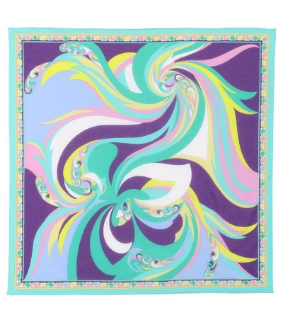 Shop Emilio Pucci Beach Printed Cotton Scarf In Multicoloured