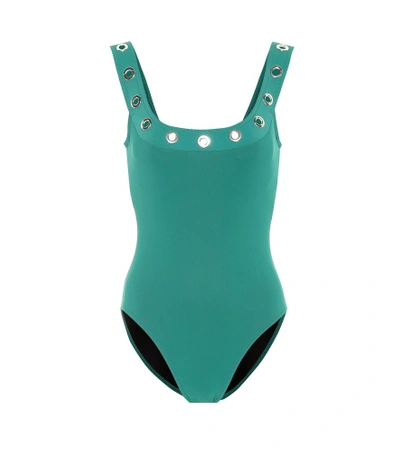 Shop Karla Colletto One-piece Swimsuit In Green
