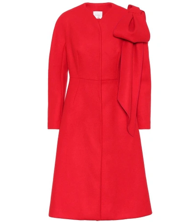 Shop Delpozo Wool And Cashmere Coat In Red