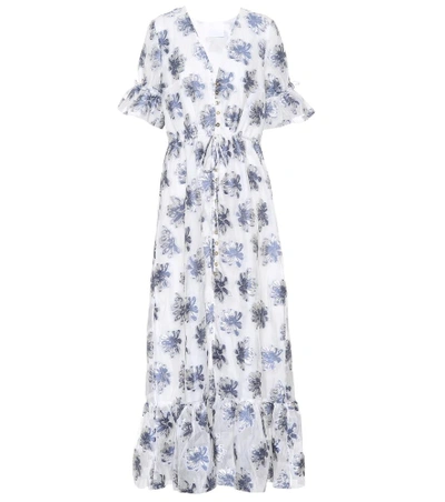 Shop Athena Procopiou In The Hills Silk-blend Maxi Dress In White