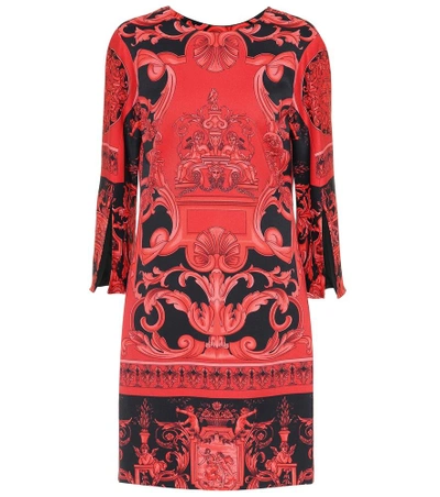 Shop Versace Scarf-printed Dress In Red