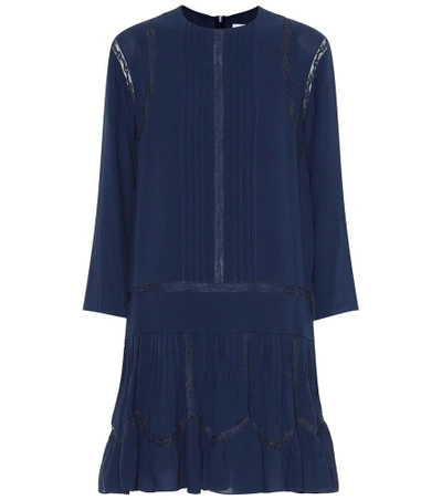 Shop Chloé Silk Dress In Blue