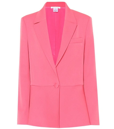 Shop Oscar De La Renta Stretch-wool Blazer In Pink