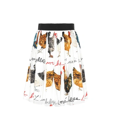 Shop Dolce & Gabbana Printed Cotton Skirt In White