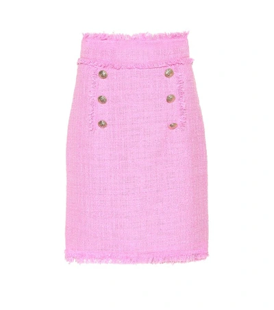 Shop Msgm Tweed Miniskirt