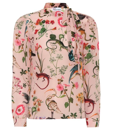 Shop Red Valentino Printed Silk Blouse In Multicoloured