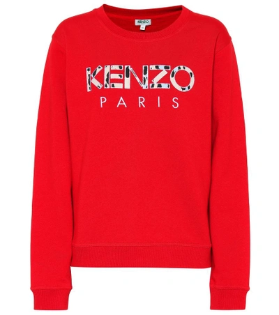 Shop Kenzo Printed Cotton Sweatshirt In Red