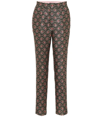 Shop Dolce & Gabbana Floral Brocade Tailored Pants In Multicoloured