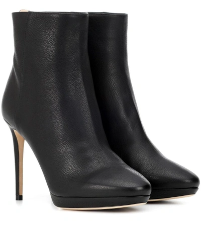 Shop Jimmy Choo Harvey 100 Leather Ankle Boots In Black