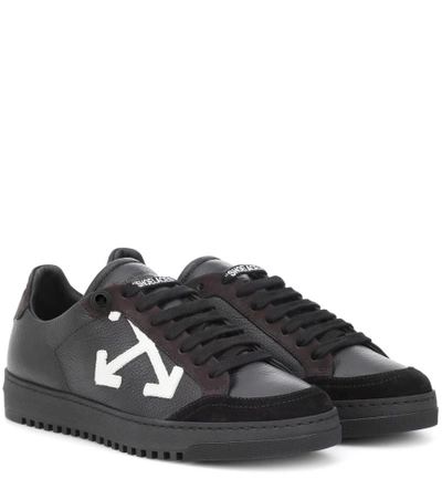 Shop Off-white Carryover Leather Sneakers In Black