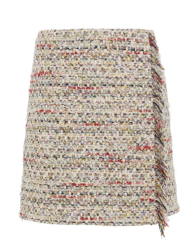 Shop Adam Lippes Cotton Tweed Wrap Mini Skirt