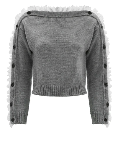 Shop Philosophy Di Lorenzo Serafini Lace-trimmed Sweater
