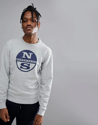 Shop North Sails Lowell Logo Sweat In Gray - Gray