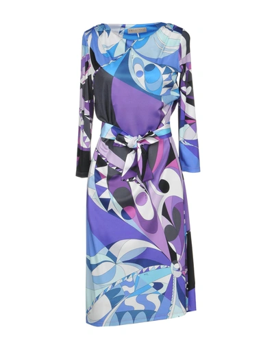 Shop Emilio Pucci Knee-length Dress In Purple