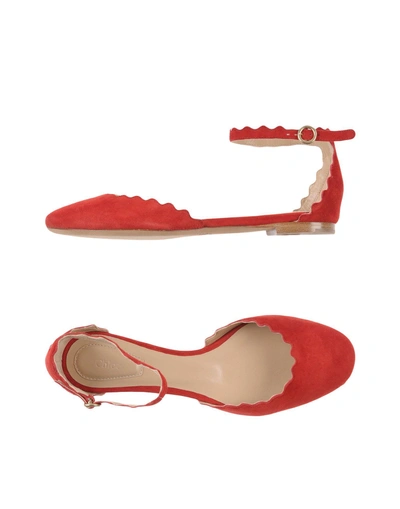 Shop Chloé Ballet Flats In Red