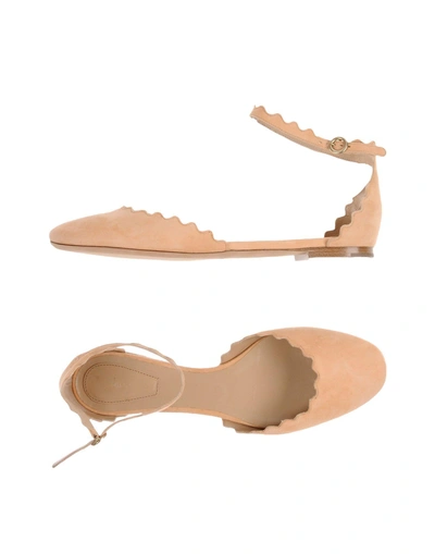 Shop Chloé Ballet Flats In Apricot